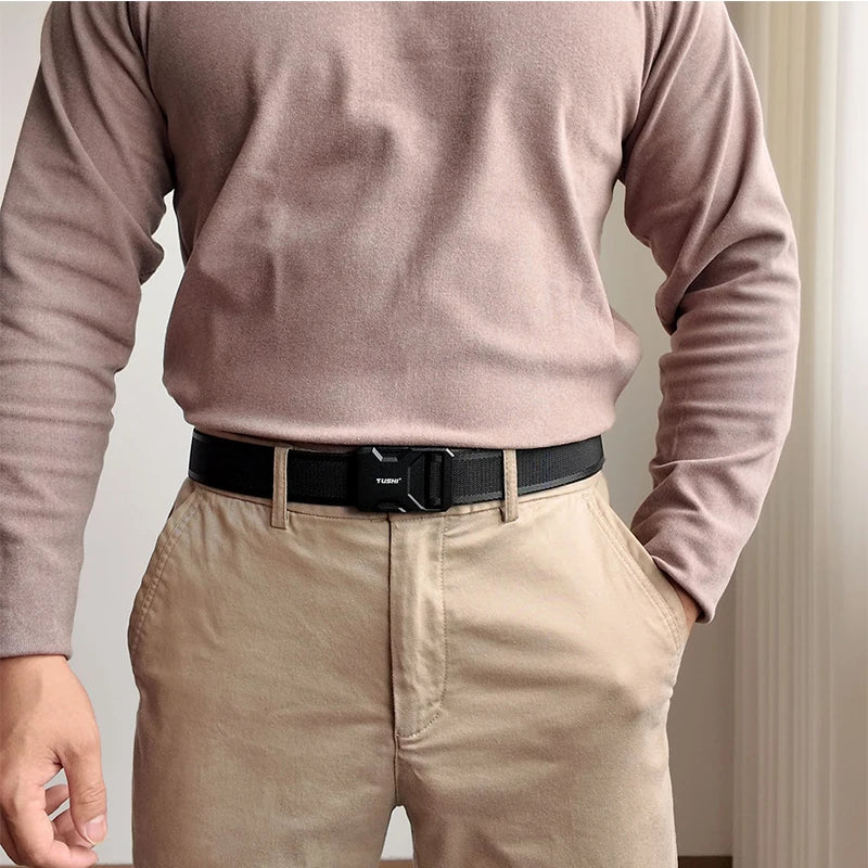 Herren-Gürtel aus Nylon mit magnetischem Schnellverschluss und elastischem Bund 35mm Breite