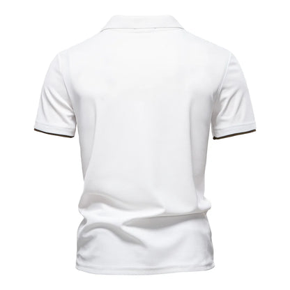Herren Sommerpoloshirt Atmungsaktiv Leicht Gewebt Slim Fit Cool