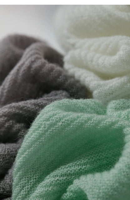 Damen V-Ausschnitt Pullover Mohair Spitze locker mittellang Frühling
