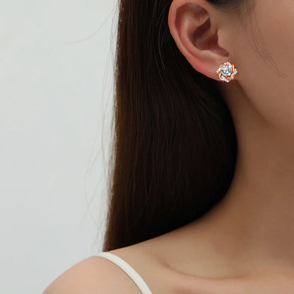 Damen-Moissanit-Ohrringe mit Zertifikat, 2 Karat Rosegold, Davidstern-Design, Luxusschmuck