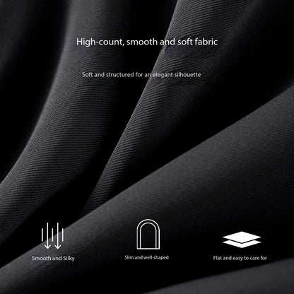 Damen Midirock in Schwarz mit Seitentaschen im A-Linien-Stil für Büro
