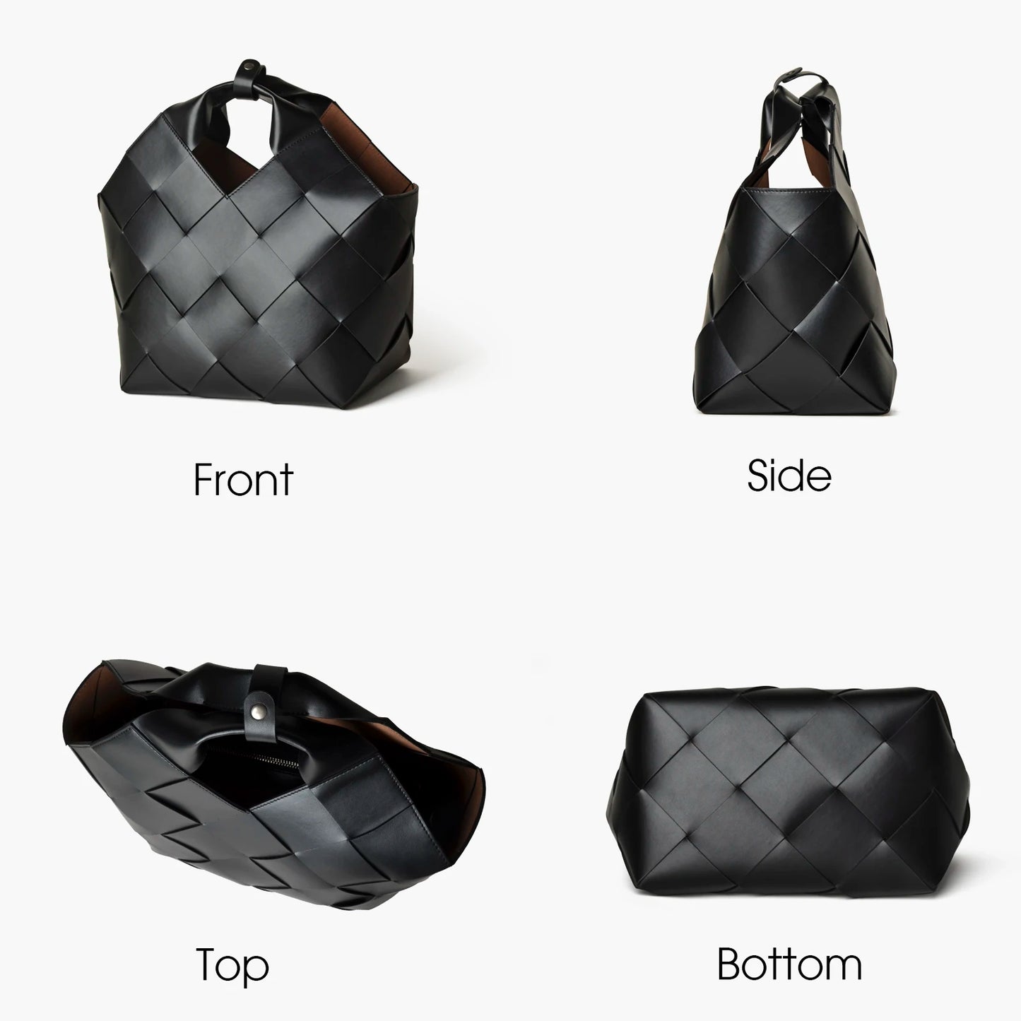 Gewebte Spaltleder Handtasche | Casual Tote Mit Schultergurt