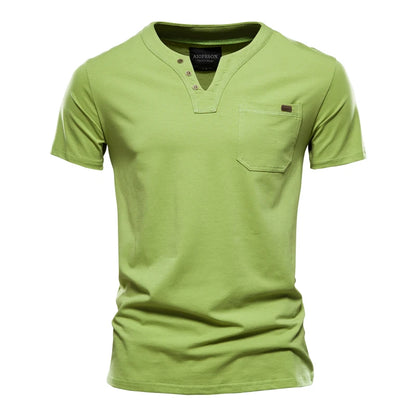 Herren T-Shirt aus hochwertiger Baumwolle mit klassischem V-Ausschnitt