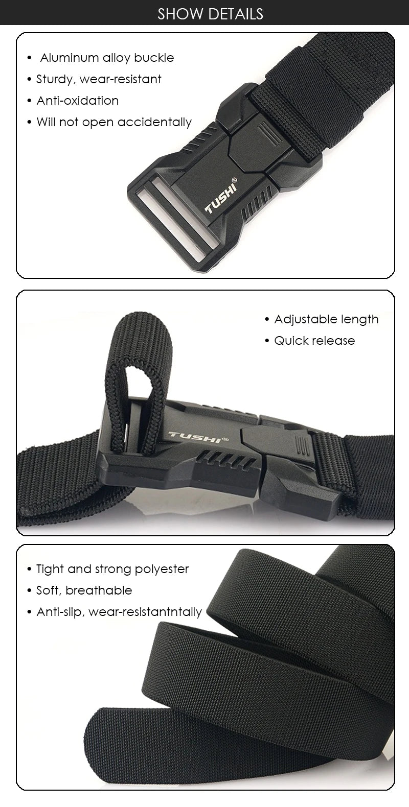 Unisex-Gürtel Outdoor Mit Aluminium-Schnalle Und Schnellverschluss Für Jeans Und Freizeit