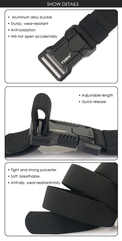 Unisex-Gürtel Outdoor Mit Aluminium-Schnalle Und Schnellverschluss Für Jeans Und Freizeit