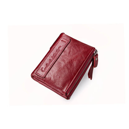 Damen Echtleder Geldbörse Bifold Luxus Retro Fotofächer Kartenhalter Reise Geschenk