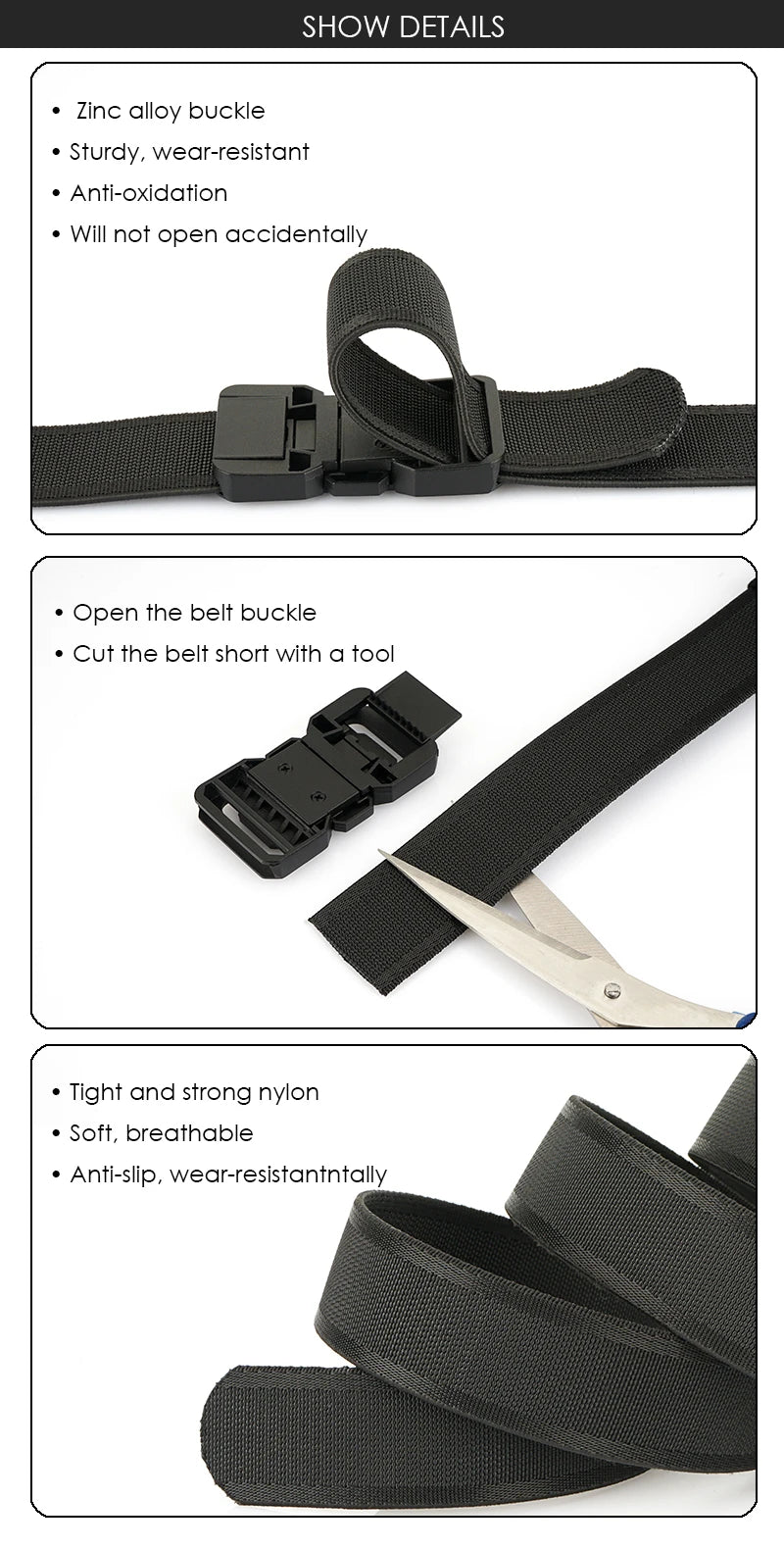 Herren-Stretch-Gürtel Mit Metall-Schnalle Und Schnellverschluss Für Alltag Und Outdoor