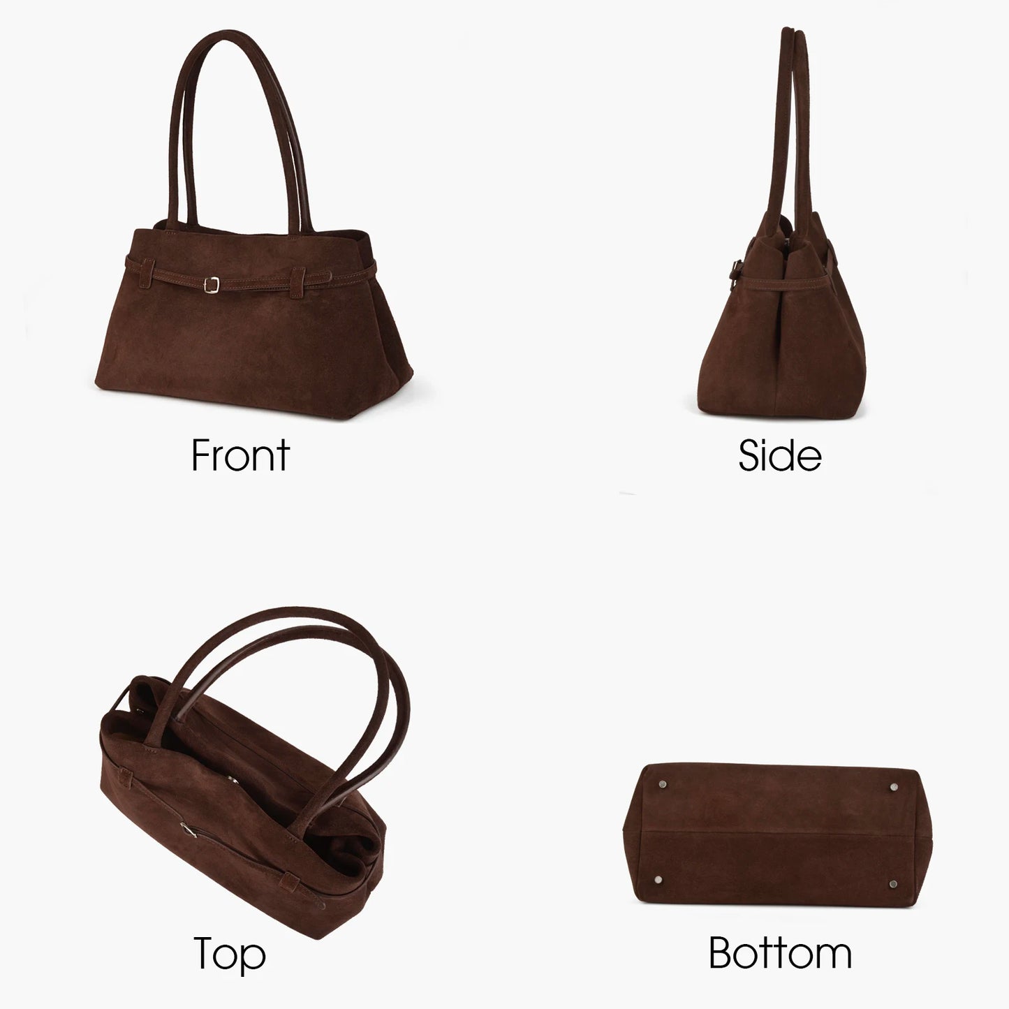 Damen-Schultertasche Aus Natur-Wildleder Mit Langem Henkel | Vielseitig