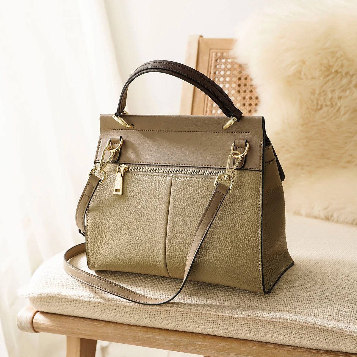 Office Damen Handtasche aus Kuhleder