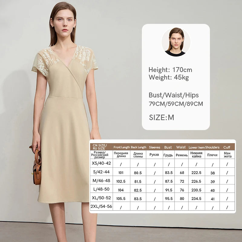 Elegantes Damen Kleid Mit V Ausschnitt Schlank Und Bequeme Passform