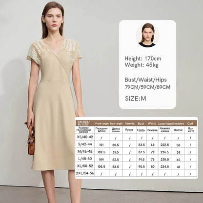 Elegantes Damen Kleid Mit V Ausschnitt Schlank Und Bequeme Passform