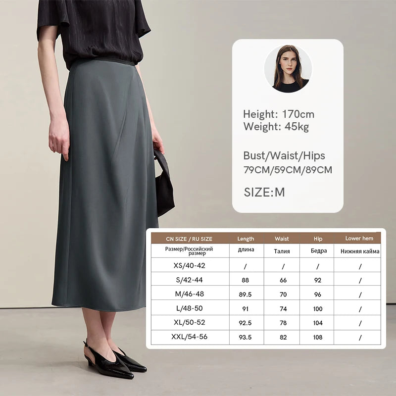 Damen-Plisserock Midi in Dunkelgrau mit Faltenfront und seitlichem Drapé