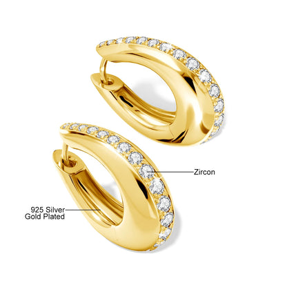Damen-Hoop-Ohrringe Moissanit Tropfen Aus 925er Silber Antiallergisch Alltags-Schmuck