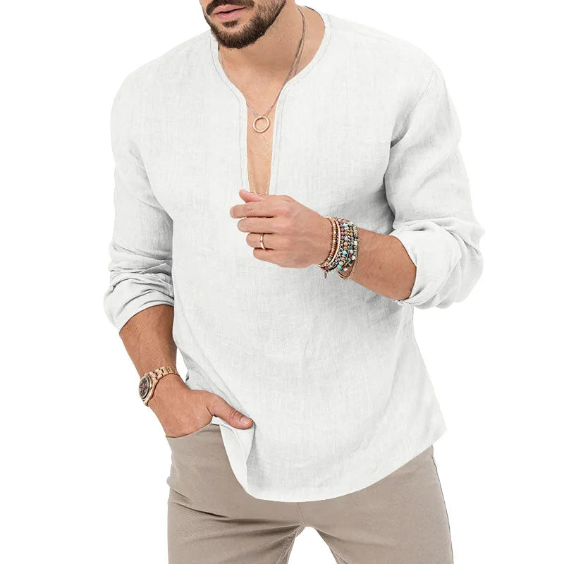 Schweres Herren-Übergrößen-Waffel-T-Shirt mit Farbblock und kurzen Ärmeln
