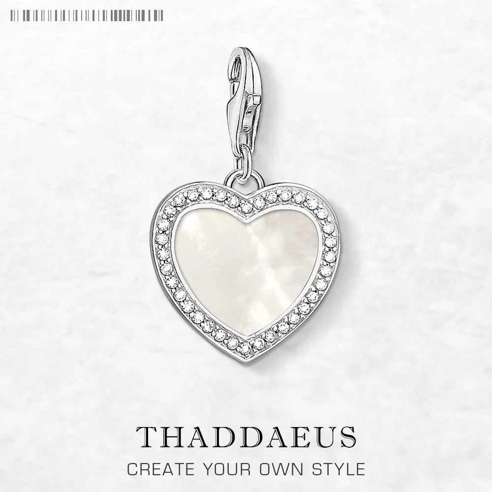 Damen-Charm-Anhänger Herz und Muschel romantisch II aus Sterlingsilber