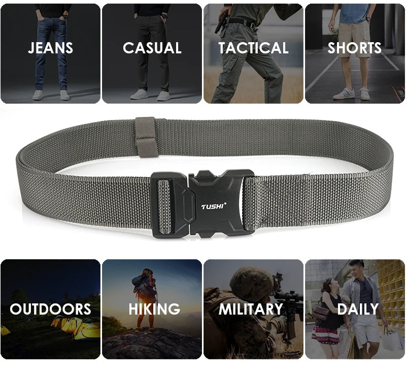 Herren-Gürtel aus Nylon für Outdoor-Einsätze mit robustem Design und Schnellverschluss