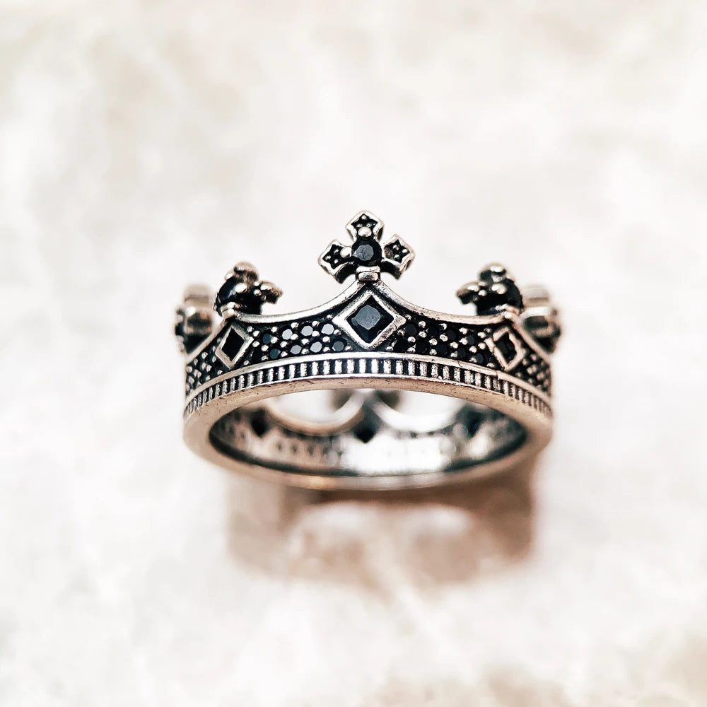 Damen-Ring Koenigskrone viktorianisch aus Sterlingsilber