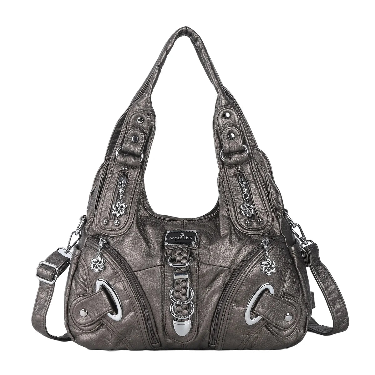 Damen-Schultertasche Mit Leopardenprint Und Top-Handle Stil Im Vintage Look Große Kapazität