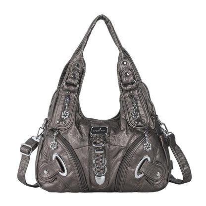 Damen-Schultertasche Mit Leopardenprint Und Top-Handle Stil Im Vintage Look Große Kapazität