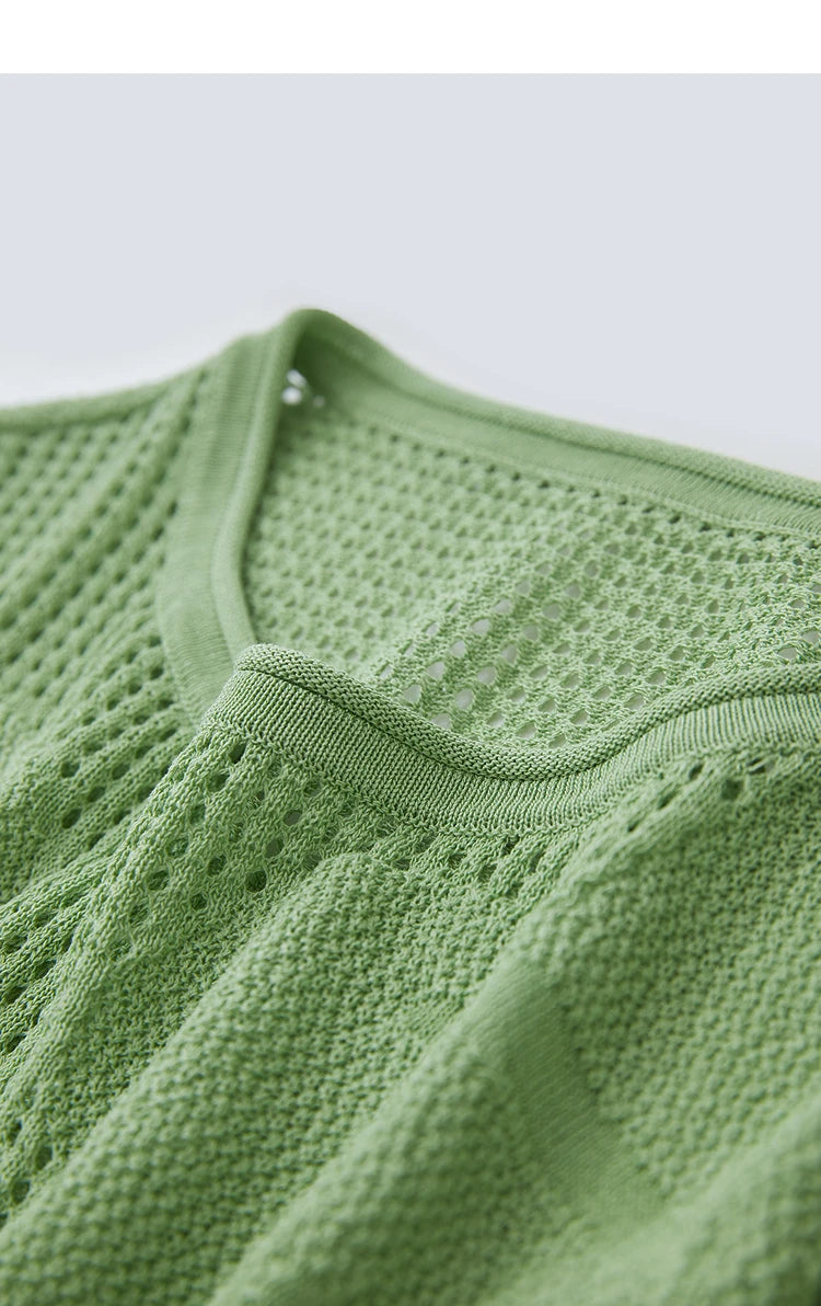 Damen-Rundhalspullover Aushöhlung Jacquard Viskose locker Frühling