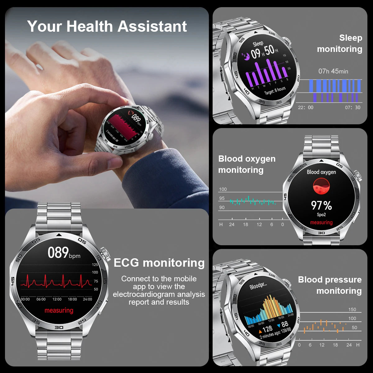 LIGE Für XIAOMI EKG Micro Körperliche Untersuchung Smartwatch Bluetooth Anruf Blutdruck Herzfrequenz Sport Fitness Smart Uhren