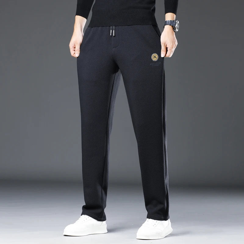 Herren Freizeit Hose aus dicker Nachahmung Baumwolle mit elastischen Taschen