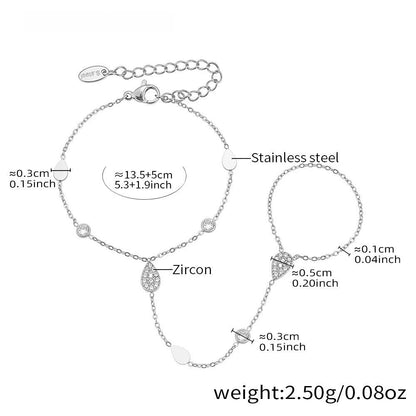 Damen-Charm-Armband mit 5A-Zirkonia aus Edelstahl