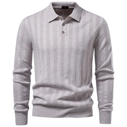 Herren Strickpoloshirt Aus Kunstkaschmir Komfort Elegant