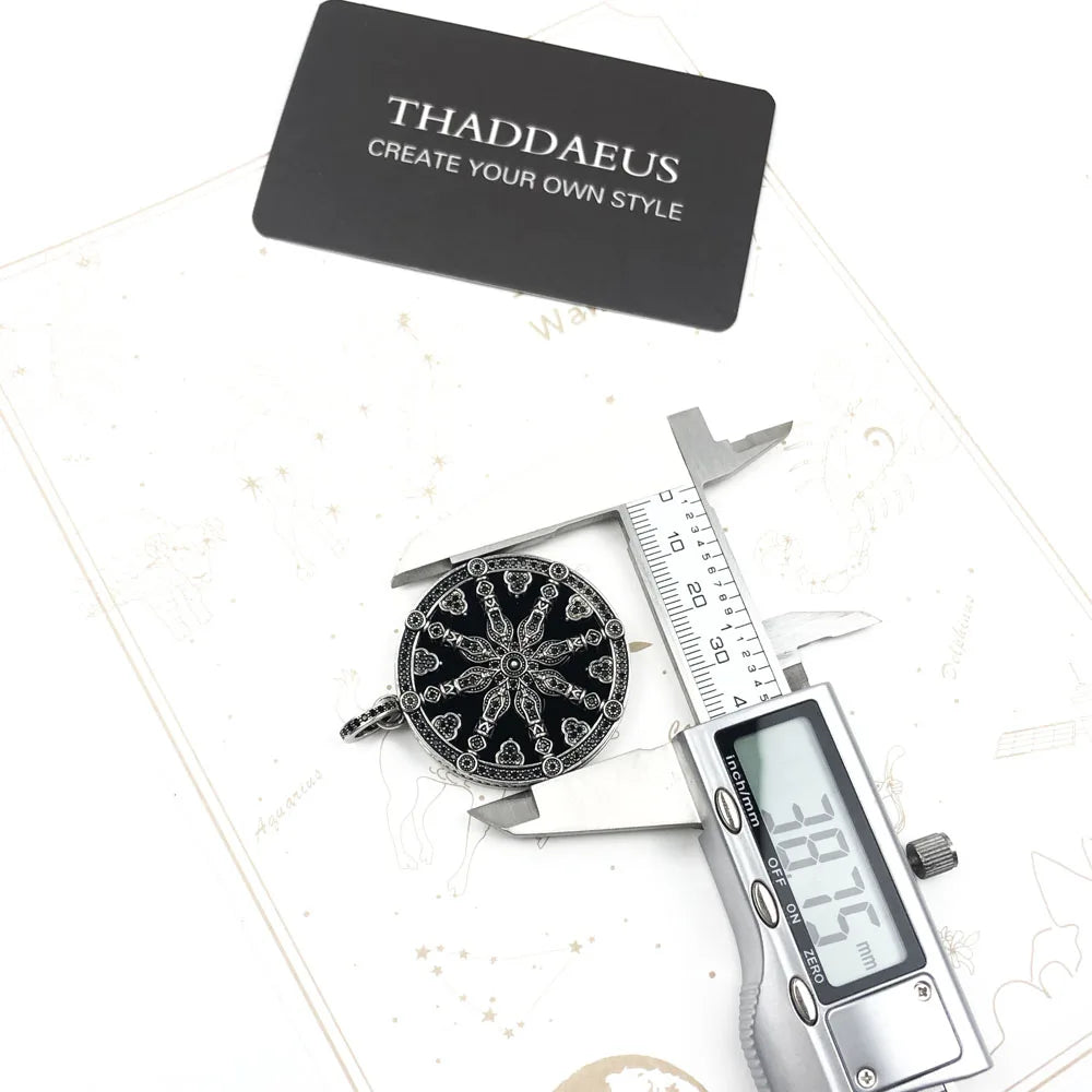 Damen-Charm-Anhänger Karma Wheel Vintage aus Sterlingsilber