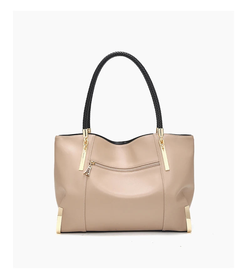 Damen Schultertasche Elegant aus Spaltleder mit Großem Fassungsvermögen