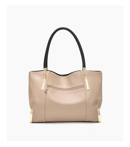 Damen Schultertasche Elegant aus Spaltleder mit Großem Fassungsvermögen