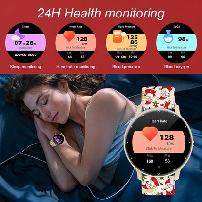 LIGE 2024 Neue Smart Uhr Für Männer Frauen 1,28 "Full Touch Screen Smartwatch Gesundheit Monitor BT Anrufe Smart Uhr weihnachten Strap