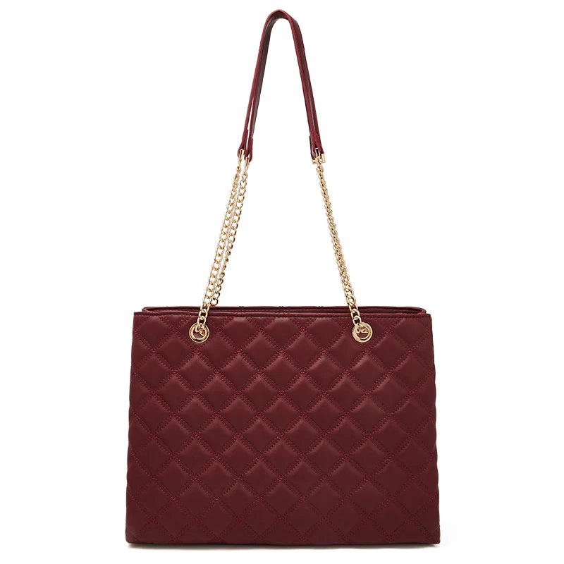 Damen Schultertasche aus PU-Leder Großes Fassungsvermögen Luxus Design