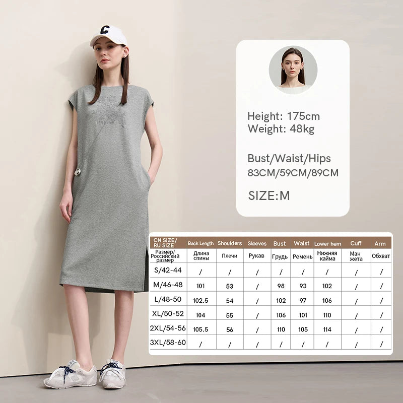 Bequemes Ärmelloses Damenkleid Aus Baumwolle Mit Taillierter Passform
