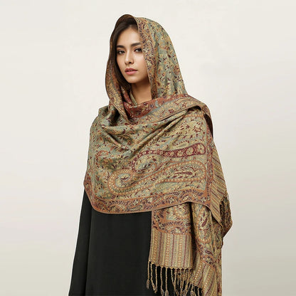 Damen Winterschal Kaschmir Jacquard Paisley lang Pashmina Bandana Foulard Luxus
