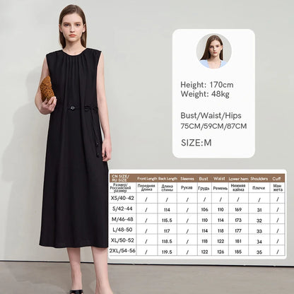 Ärmelloses Damen Viskose Kleid Mit Schnürung Und Komfort