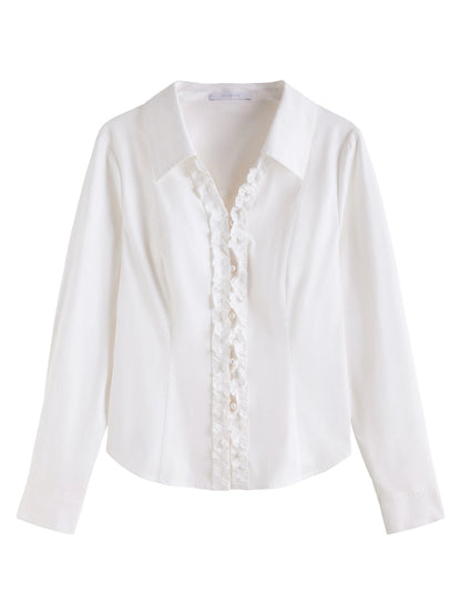 Sommerliches Damen-Temperament-Shirt mit V-Ausschnitt im französischen Stil – vielseitig kombinierbar und locker geschnitten