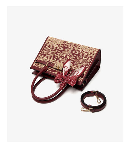 Damen Handtasche Aus Split-Leder Mit Crossbody-Tasche Im Chinesischen Stil