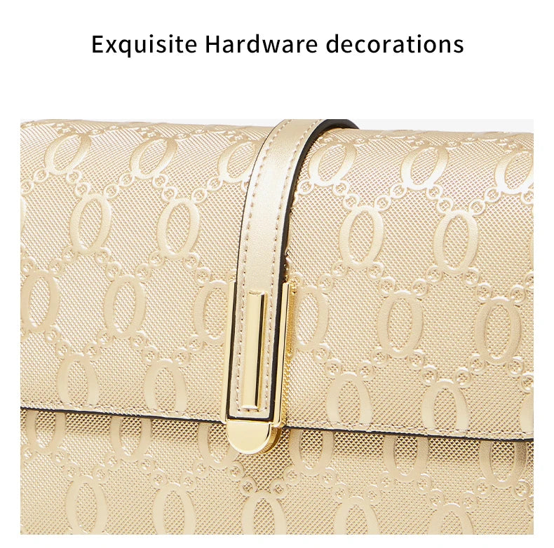 Damen Schultertasche Aus Spaltleder Mit Prägung Crossbody