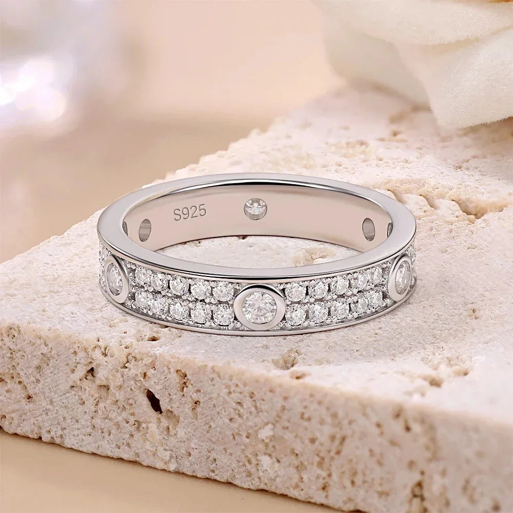 Damen-Schmuckset Ring und Armreif mit Moissanit