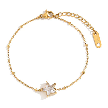 Damen-Armband mit Zirkon-Sternen aus Edelstahl