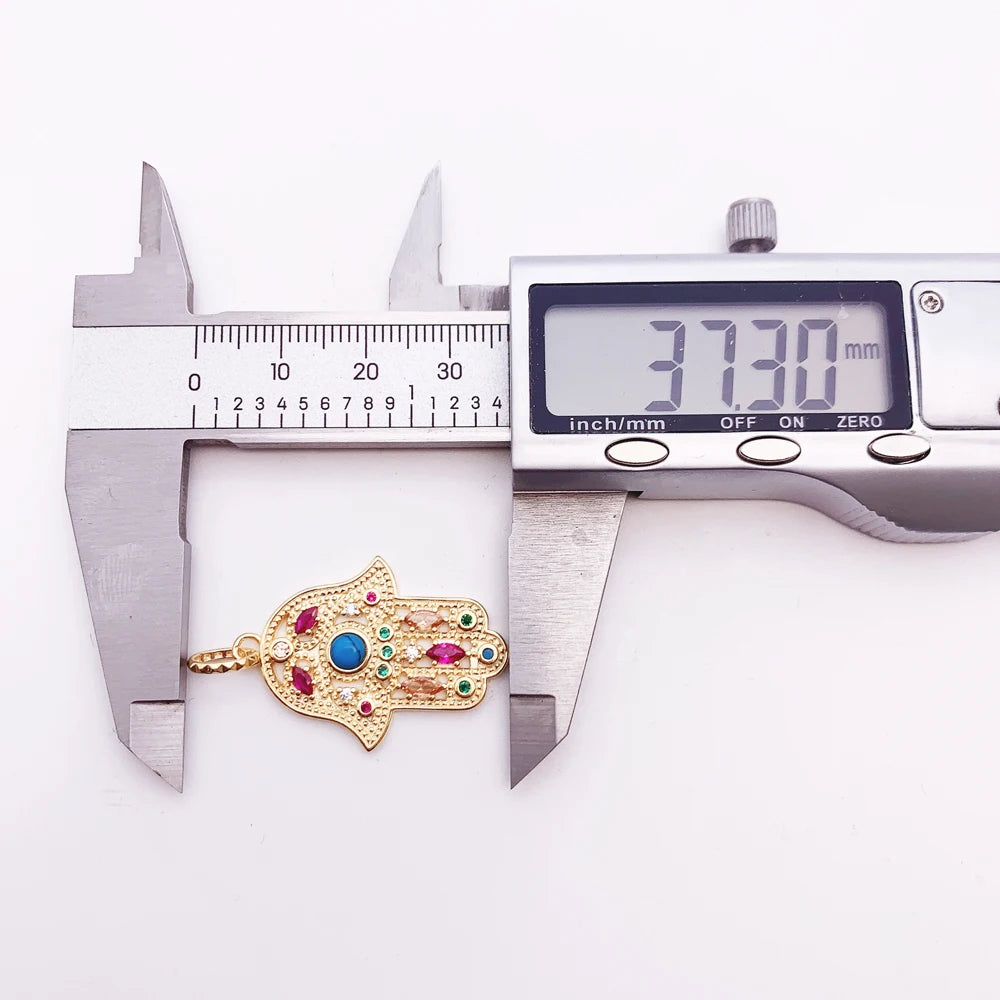 Damen-Anhänger Hand Fatima Chakra Lotus Bohemia aus Sterlingsilber