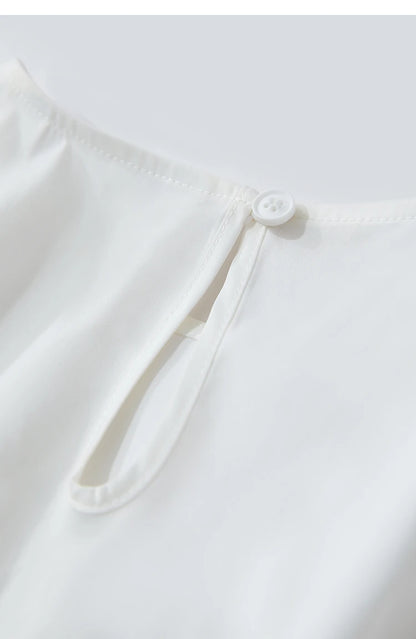 Damen T-Shirt mit rundem Hals und asymmetrischem Design für den Sommer