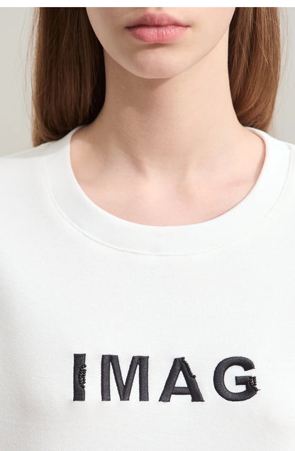 Damen Kleid für Sommer neue lässige O-Ausschnitt Kurzarm Midi gerade Perlen Stickerei Kleid Dame