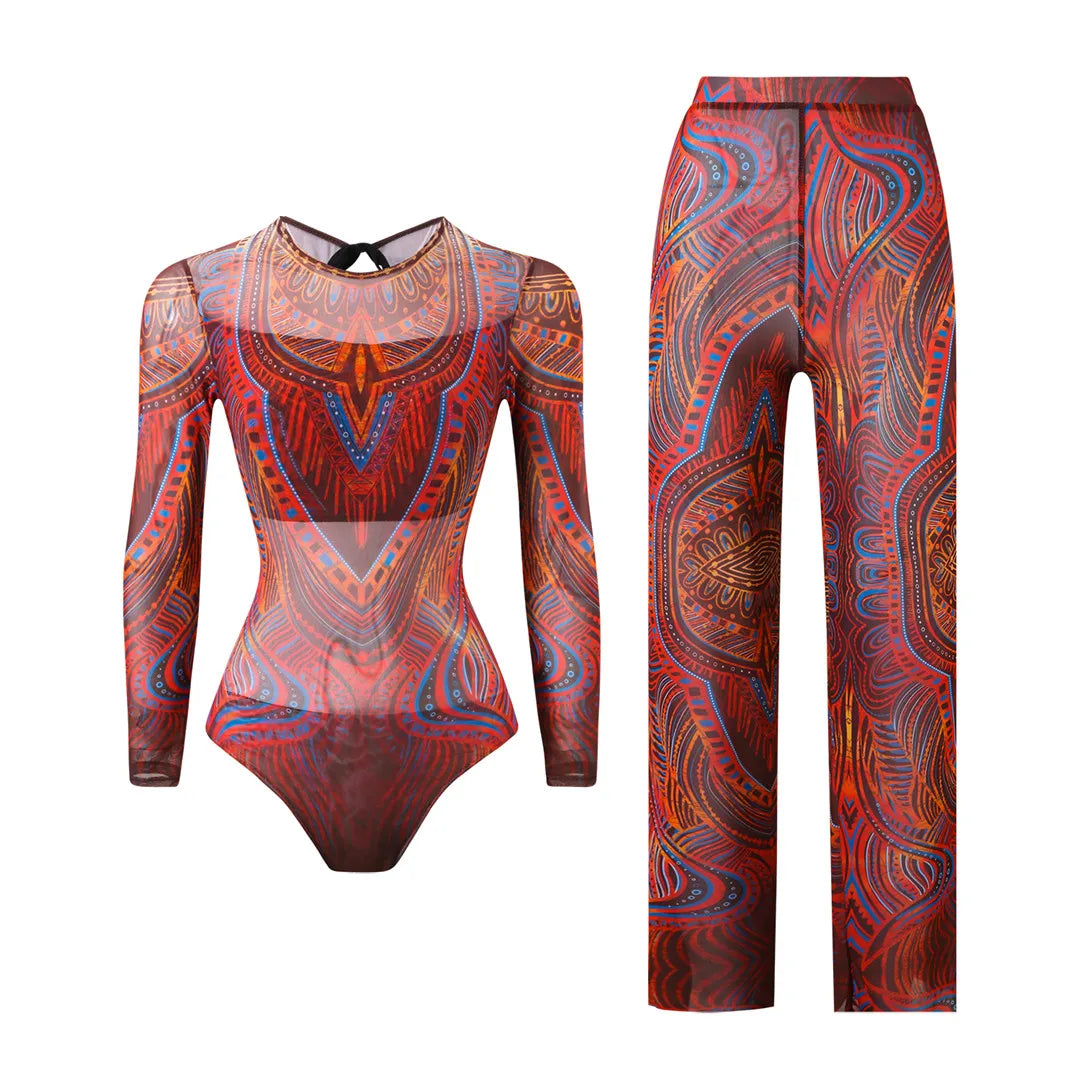 Damen-Hose mit Blumenmuster
