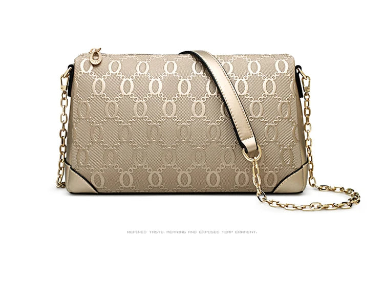 Damen Crossbody-Tasche Aus Split-Leder Mit Chain Fashion