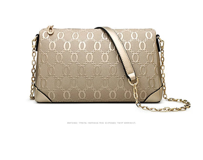 Damen Crossbody-Tasche Aus Split-Leder Mit Chain Fashion