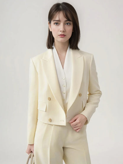 Eleganter Damen-Anzug mit Blazer und Hose – ideal für Büro und festliche Anlässe, in Schwarz mit Ein-Knopf-Design, XS-2XL