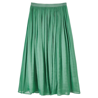 Damen Falten-Detail-Rock mit elastischer Taille im A-Linien Stil