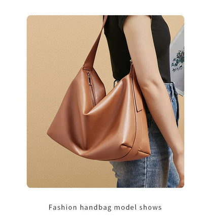 Damen Tote Tasche aus Split-Leder mit großem Fassungsvermögen Crossbody
